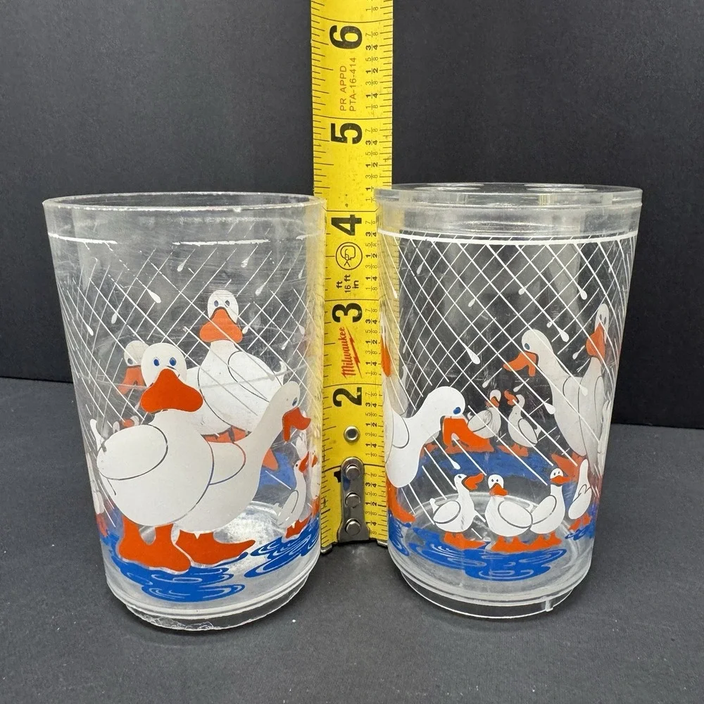 Vintage Acrylic Duck Goose Bathroom Set Soap Dish Toothbrush Holder Clear Cup